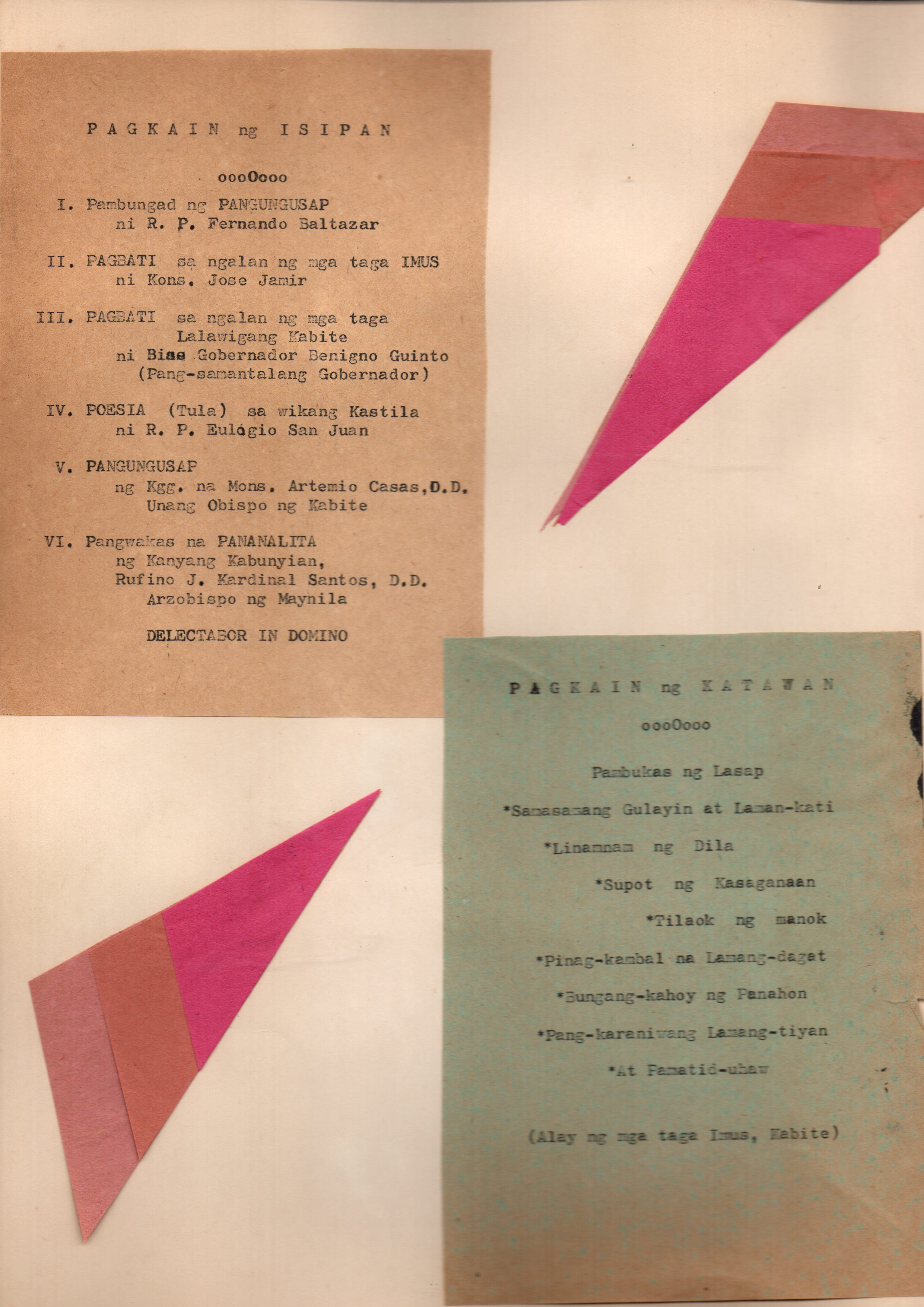 Blessing of the Bishop Residence - Menu